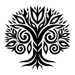 Obraz premium Abstract Black and White Decorative Tree of Life