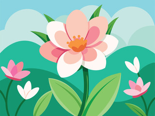 seamless pattern with pink flowers