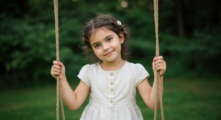 Child on swing in park