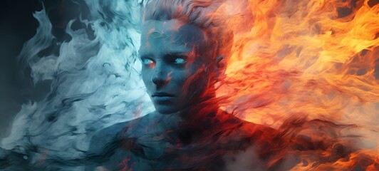 pop surreal unreal silhouettes spiral towards white walker ifrit, ai generatif