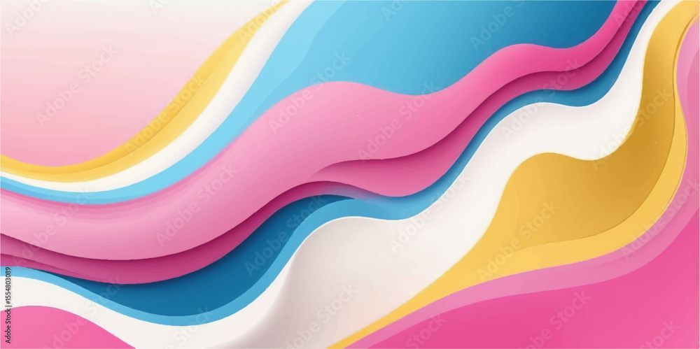 Poster abstract rainbow background with colourful wave pattern design and light curve illustration