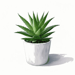 Misty Guard Auspicious plants Pearl Plant isolated watercolor vector illustration svg