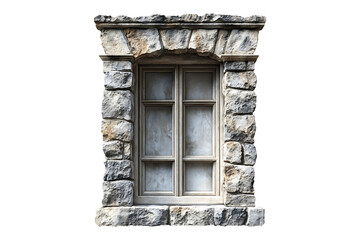 stone window molding isolated on transparent background.
