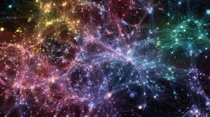 Fototapeta premium Colorful cosmic nebula with stars and gas clouds in deep space.