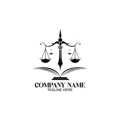 Legal Scales and Open Book Logo