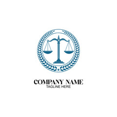 Scales of Justice Logo: A symbol of justice, law, and balance, featuring a classic scale design encircled by a laurel wreath. This logo represents fairness, equity, and legal proceedings.