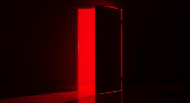 Red light, Open door, Doorway, Red Light Through Open Doorway