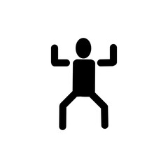 Person Standing with Arms Raised Icon – Exercise, Dance, Energetic Pose Symbol・両手を上げて立つ人物のアイコン｜エクササイズ・ダンス・元気ポーズのピクトグラム