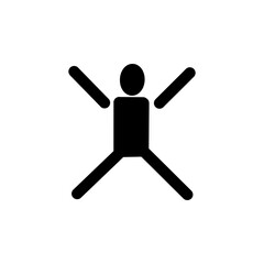 Jumping Jack Pose Icon – Exercise, Energy, and Movement Symbol・ジャンピングジャックのポーズを取る人物のアイコン｜運動・元気・アクションのピクトグラム