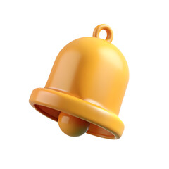Fototapeta premium 3D Notification Bell Icon Yellow Alert Symbol