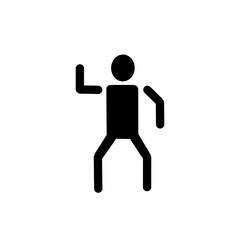 【Lifestyle Icons – Transport】Person Raising One Hand – Dance or Greeting Pose Icon・片手を上げたポーズの人物アイコン｜ダンス・挨拶・ジェスチャー素材