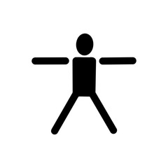 大の字ポーズの人物アイコン｜準備運動・ストレッチ動作
Human Stretch Icon – Star Pose / Standing Warm-up