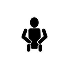 腰をおさえる人物アイコン｜腰痛・疲労・体調不良を示すピクトグラム
Lower Back Pain Icon – Person Holding Waist Silhouette for Discomfort or Fatigue