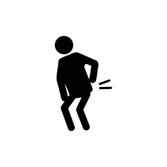 腰痛の人物アイコン｜痛み・体調不良・疲労のピクトグラム
Person with Back Pain Icon – Discomfort, Fatigue, or Health Issue Symbol