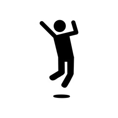 Jumping Person Icon on One Leg – Active Motion Symbol・片足ジャンプをする人のアイコン｜アクティブな動作を表現したシンボル