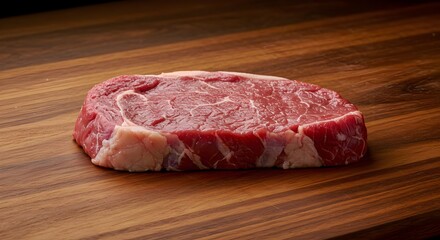Raw ribeye steak, Ribeye, Steak, Raw Ribeye Steak on Wooden Cutting Board