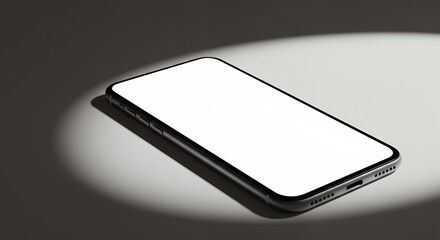 Smartphone with Blank White Screen Mockup for App or Web Design
