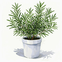 Purifying Herb Brush Auspicious plants Rosemary isolated watercolor vector illustration svg