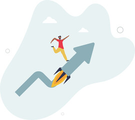 Investment growth boosting profit earning, increase market return or boost growth, growing fast, startup launch project or improvement concept. character life .