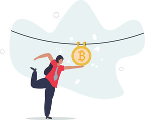 Bitcoin and cryptocurrency using for money laundering or payment in dark market, financial crime or criminal ransom pay concept. character life .