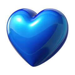 3D Blue Heart Icon isolated on transparent background Remove png