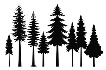 Obraz premium set of silhouettes of trees