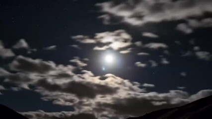 Night sky clouds moon sun