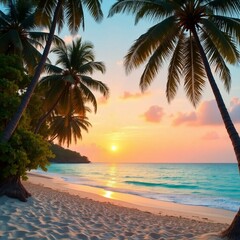 palm trees at sunset