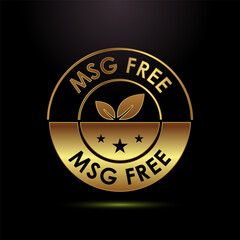 MSG free icon design illustration, Msg label sign for web and app in gold color style
