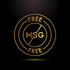 MSG free icon design illustration, Msg label sign for web and app in gold color style