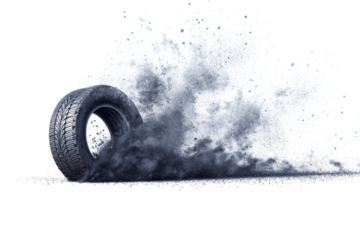 Tire dust explosion from drifting vehicles