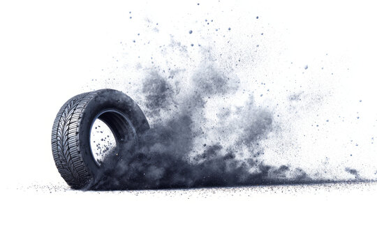 Tire dust explosion from drifting vehicles