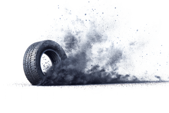 Tire dust explosion from drifting vehicles