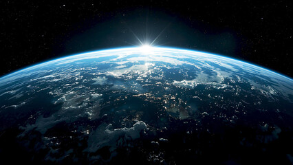 Fototapeta premium Earth in space, galaxy view