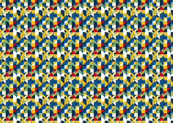 A colorful retro geometric seamless vector repeated vector pattern
