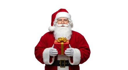 Obraz premium Santa claus, Santa, Christmas, Santa Claus Holding a Gift
