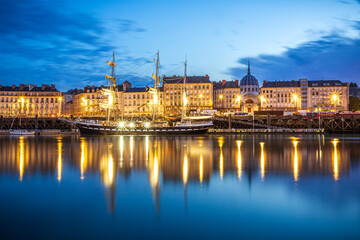 Three-masted Belem in the home port of Nantes during the 