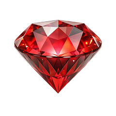 Fototapeta premium Shiny red ruby gemstone isolated on transparent background.