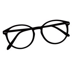 Silhouette image of glasses on white background