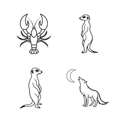 Animals line art