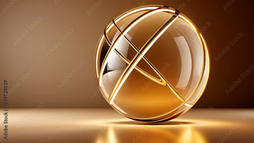 Poster an abstract orb design with intersecting rings creating a modern artistic feel, perfect for digital 