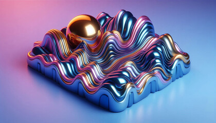 Obraz premium blue Violet golden decoration