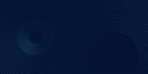 Abstract blue glowing geometric lines on dark blue background art. Modern shiny blue circle lines pattern modern good simple natural vector