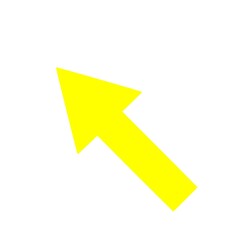 矢印　左斜め上(黄色)