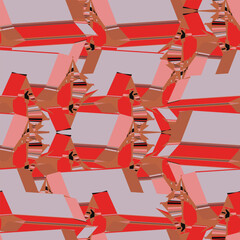 Dynamic Geometric Abstract Pattern in a trendy red and terracotta palette are perfect for fashion, textiles, decor, and branding.