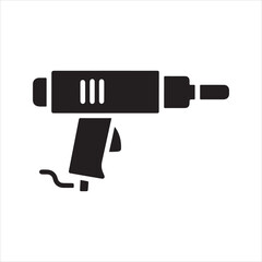 Electric Heat Gun Silhouette Icon Vector Tool Illustration