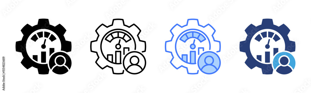 Poster Performance Management icon sheet multiple style collection
