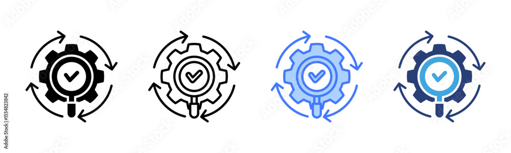 Poster Check icon sheet multiple style collection