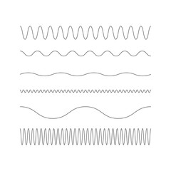 Wave Line Icon Set Vector Design.