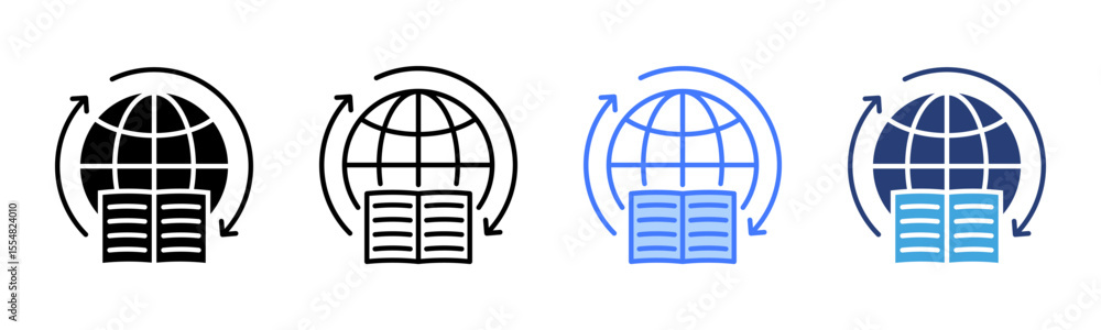 Poster Global Learning icon sheet multiple style collection